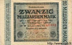 20 Milliarden Mark GERMANIA  1923 P.118c q.MB