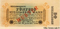 50 Milliarden Mark Spécimen GERMANY  1923 P.119cs AU+