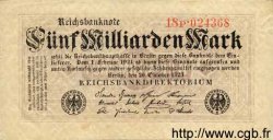 5 Milliarden Mark GERMANIA  1923 P.123a q.SPL