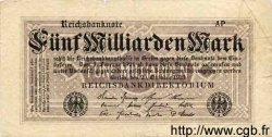 5 Milliarden Mark GERMANY  1923 P.123b F