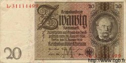 20 Reichsmark DEUTSCHLAND  1929 P.181a fVZ