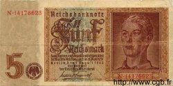 5 Reichsmark GERMANY  1942 P.186 F