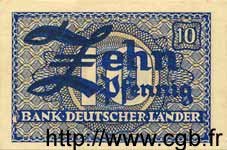 10 Pfennig GERMAN FEDERAL REPUBLIC  1948 P.12a XF+