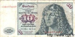 10 Deutsche Mark GERMAN FEDERAL REPUBLIC  1960 P.31a RC+