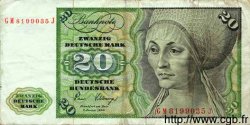 20 Deutsche Mark GERMAN FEDERAL REPUBLIC  1980 P.32d BC