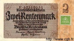 2 Deutsche Mark sur 2 Rentenmark DEUTSCHE DEMOKRATISCHE REPUBLIK  1948 P.02 fST+