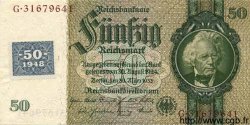 50 Deutsche Mark sur 50 Reichsmark DEUTSCHE DEMOKRATISCHE REPUBLIK  1948 P.06 VZ+