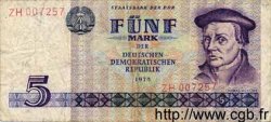 5 Mark GERMAN DEMOCRATIC REPUBLIC  1975 P.27a F-