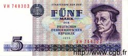 5 Mark GERMAN DEMOCRATIC REPUBLIC  1975 P.27b XF
