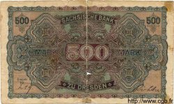 500 Mark GERMANY Dresden 1922 PS.0954b G