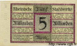 5 Milliarden Mark GERMANY Duisburg-Meiderich 1923 K.1205dd XF-