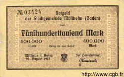 500000 Mark GERMANY Mulhouse 1923 K.3642a F+