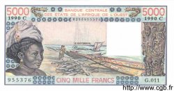 5000 Francs ESTADOS DEL OESTE AFRICANO  1990 P.308Cn FDC