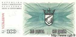 100 Dinara BOSNIEN-HERZEGOWINA  1992 P.013a ST
