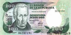 200 Pesos Oro COLOMBIA  1992 P.429A FDC