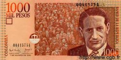 1000 Pesos COLOMBIA  2001 P.450a FDC