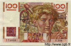 100 Francs JEUNE PAYSAN FRANCE  1947 F.28.15 SPL