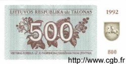 500 Talonu LITHUANIA  1992 P.44 UNC