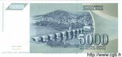 5000 Dinara JUGOSLAWIEN  1992 P.115 ST