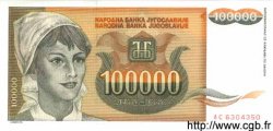 100000 Dinara YUGOSLAVIA  1993 P.118 UNC