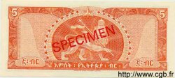 5 Dollars Spécimen ETHIOPIA  1966 P.26s UNC