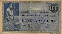 100 Gulden NETHERLANDS  1922 P.039a VF-