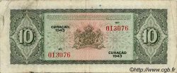 10 Gulden CURAçAO  1943 P.26 S to SS