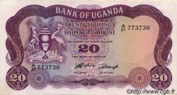 20 Shillings UGANDA  1966 P.03a EBC+