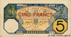 5 Francs DAKAR FRENCH WEST AFRICA Dakar 1928 P.05Bvar VF