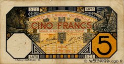 5 Francs DAKAR FRENCH WEST AFRICA Dakar 1929 P.05Be MB