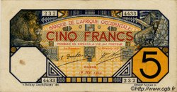 5 Francs DAKAR FRENCH WEST AFRICA Dakar 1929 P.05Be VF+