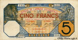 5 Francs GRAND-BASSAM FRENCH WEST AFRICA Grand-Bassam 1919 P.05Db MBC