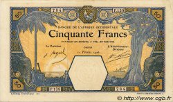 50 Francs DAKAR FRENCH WEST AFRICA Dakar 1926 P.09Bb MBC+
