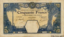 50 Francs GRAND-BASSAM FRENCH WEST AFRICA Grand-Bassam 1924 P.09Db S