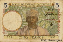 5 Francs FRENCH WEST AFRICA  1937 P.21 BC