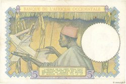 5 Francs FRENCH WEST AFRICA  1937 P.21 EBC