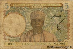 5 Francs FRENCH WEST AFRICA (1895-1958)  1942 P.25 G
