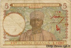 5 Francs FRENCH WEST AFRICA  1943 P.26 q.MB