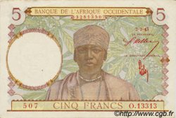 5 Francs FRENCH WEST AFRICA  1943 P.26 AU