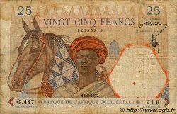 25 Francs FRENCH WEST AFRICA  1937 P.22 RC+
