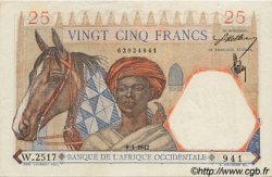 25 Francs FRENCH WEST AFRICA  1942 P.27 XF - AU