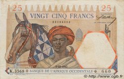 25 Francs FRENCH WEST AFRICA  1942 P.27 SS