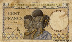 100 Francs FRENCH WEST AFRICA  1941 P.23 q.MB