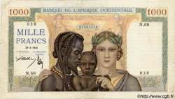 1000 Francs FRENCH WEST AFRICA (1895-1958)  1945 P.24 VF-