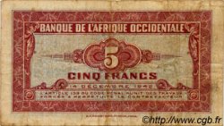 5 Francs FRENCH WEST AFRICA  1942 P.28a S