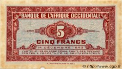 5 Francs FRENCH WEST AFRICA  1942 P.28a SPL+