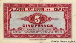 5 Francs FRENCH WEST AFRICA  1942 P.28a MBC+