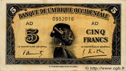 5 Francs FRENCH WEST AFRICA  1942 P.28b EBC