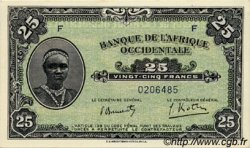 25 Francs FRENCH WEST AFRICA  1942 P.30a fST+