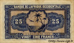 25 Francs FRENCH WEST AFRICA  1942 P.30a fSS